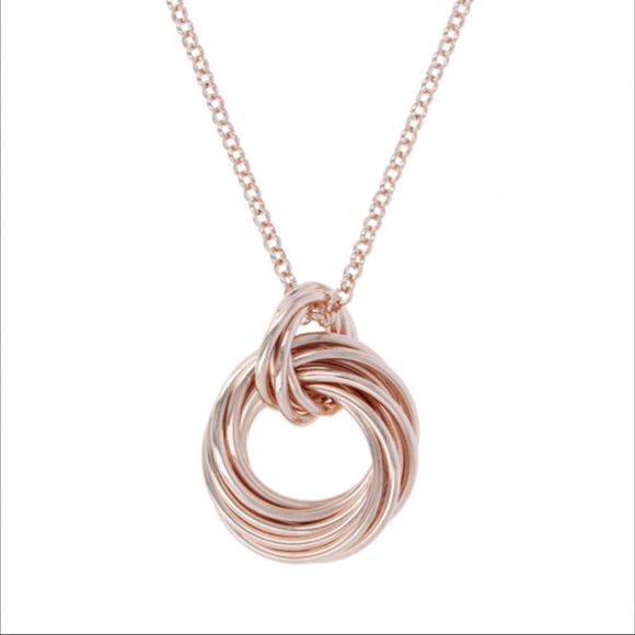 18kt Rose Gold Multi Circle Pendant Necklace - Picture 2 of 3